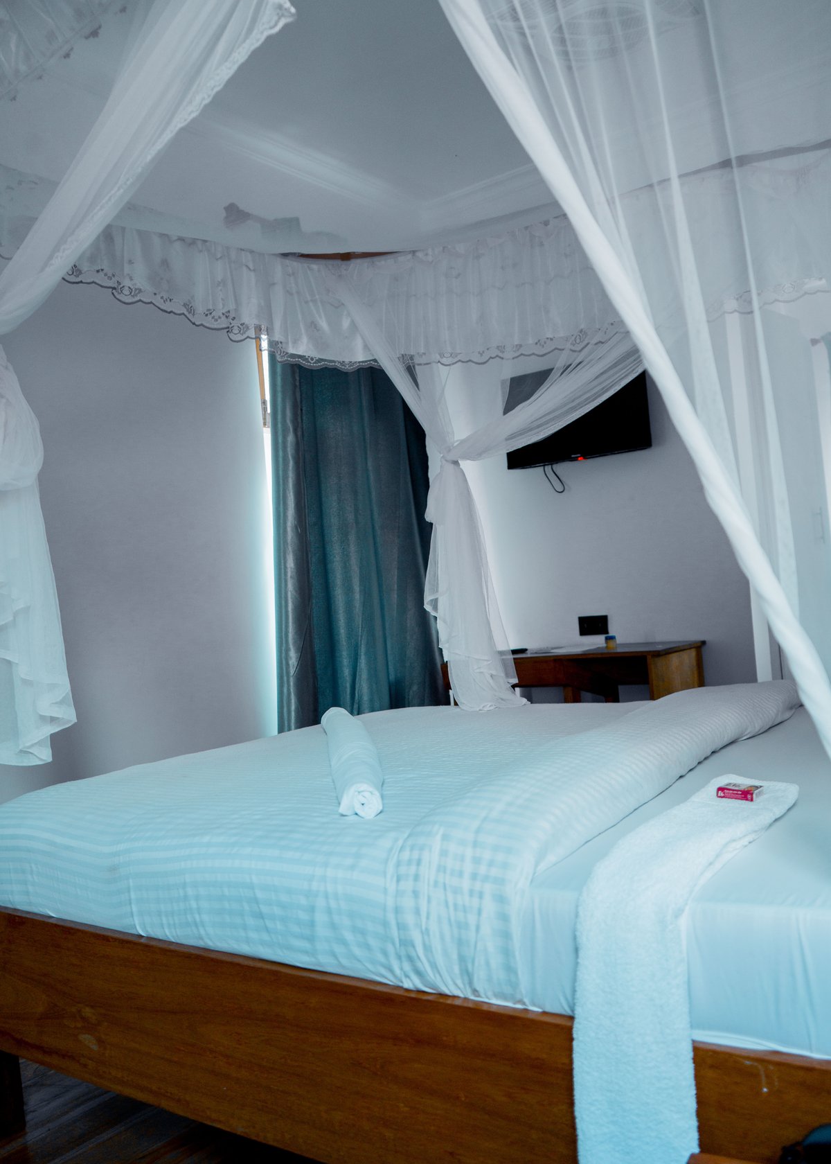 Hotel Room — Bed with Mosquito Net